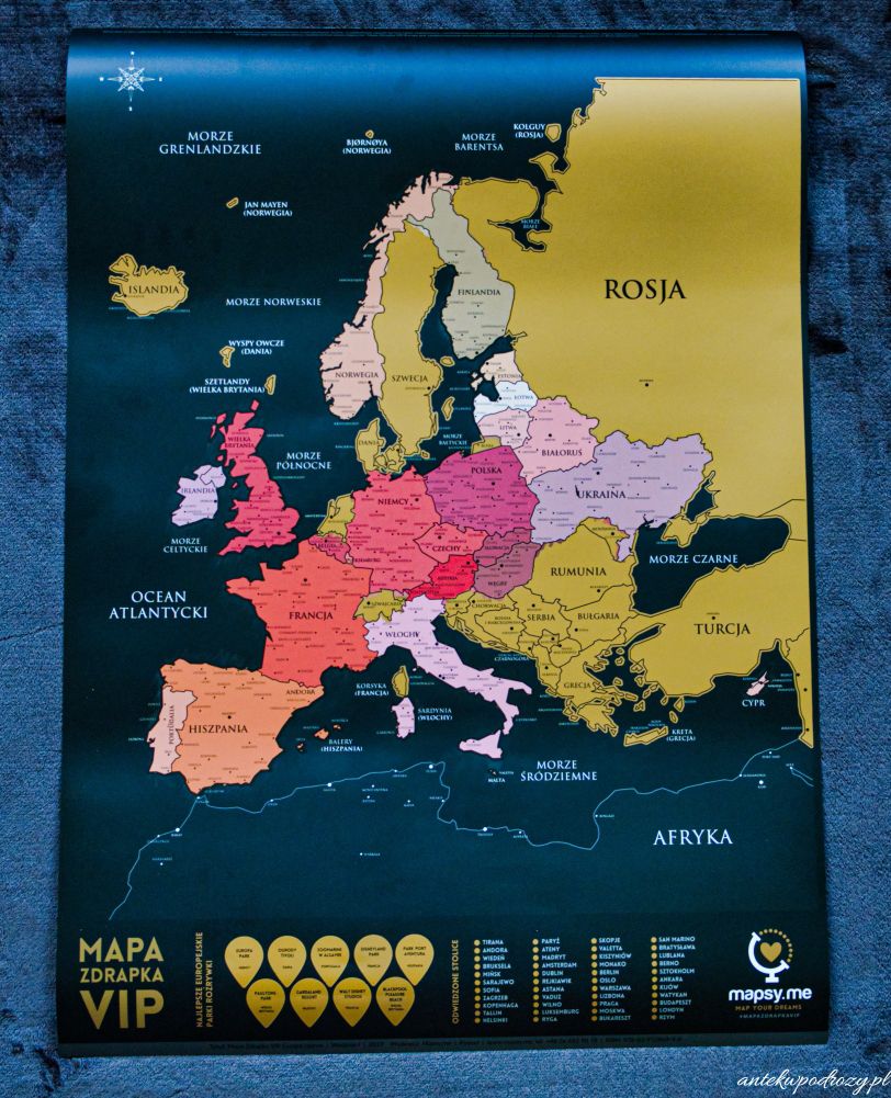 Mapa zdrapka VIP Europa