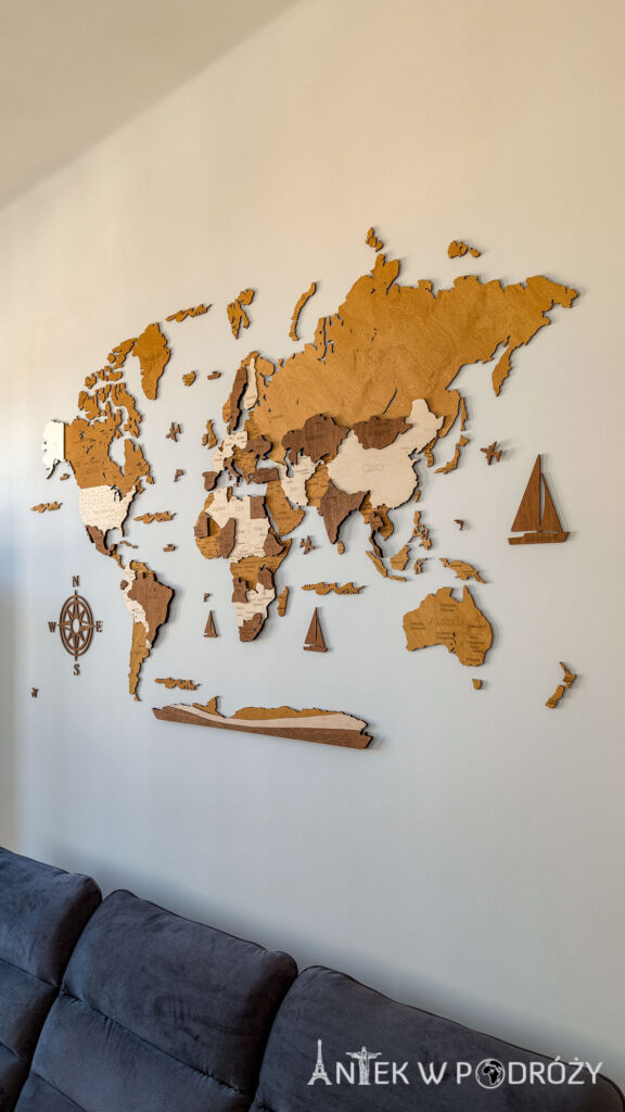 Drewniana mapa świata 3d Losokawood