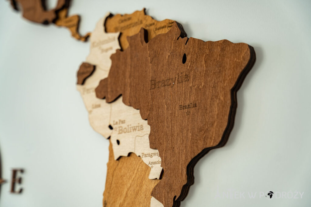 Drewniana mapa świata 3d Losokawood