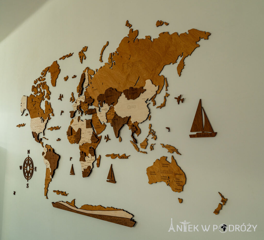 Drewniana mapa świata 3d Losokawood